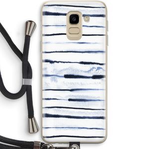 Ink Stripes: Samsung Galaxy J6 (2018) Transparant Hoesje met koord