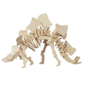 Houten 3D puzzel stegosaurus dinosaurus 23 cm   -