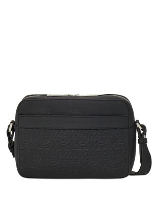 Ferragamo sac porté épaule en cuir à logo embossé - Noir