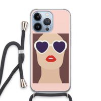 Red lips: iPhone 13 Pro Transparant Hoesje met koord
