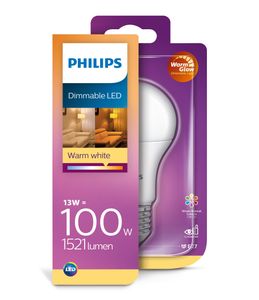 Philips LED E27 lamp 100-13 Watt Philips warmglow DIM