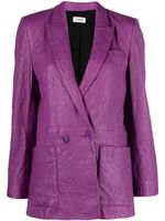 Zadig&Voltaire blazer Visco en cuir craquelé - Violet