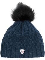 Rossignol bonnet en maille torsadée à pompon - Bleu - thumbnail