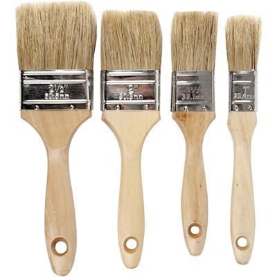 Creativ Company Vernis kwasten, l: 19,5-21 cm, b: 25-63 mm, plat, 4 stuk/ 1 doos
