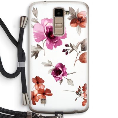Geschilderde bloemen: LG K10 (2016) Transparant Hoesje met koord