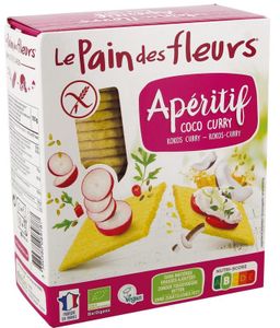 Pain Des Fleurs Aperitif crackers kokos/curry bio (150 gr)