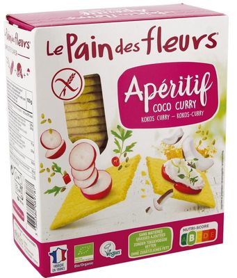 Pain Des Fleurs Aperitif crackers kokos/curry bio (150 gr)