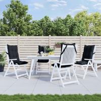 VidaXL Stoelkussens 4 st hoge rug oxford stof zwart
