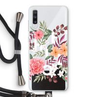 Hello in flowers: Samsung Galaxy A70 Transparant Hoesje met koord