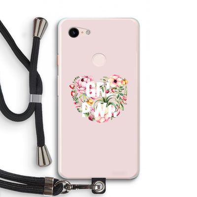 GRL PWR Flower: Pixel 3 XL Transparant Hoesje met koord