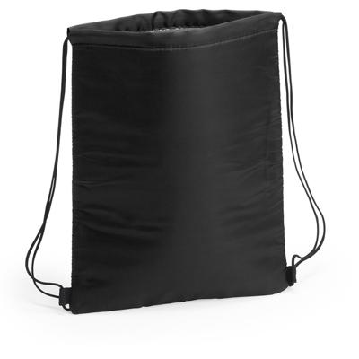 Koeltasje rugzak met draagkoord - zwart - 32 x 42 cm - drankjes/lunch rugtas - polyester/aluminium