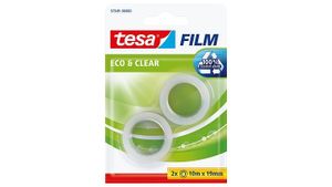 tesa Klebefilm Eco & Clear 57049-00000-13 tesafilm Eco & Clear Transparant (l x b) 10 m x 19 mm 2 stuk(s)