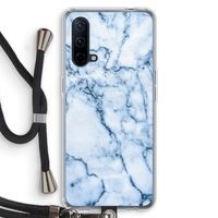 Blauw marmer: OnePlus Nord CE 5G Transparant Hoesje met koord