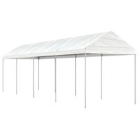Prieel met dak 8,92x2,28x2,69 m polyetheen wit