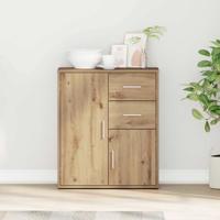 Dressoir artisanaal eikenkleurig 60 x 31 x 70 cm Bewerkt hout