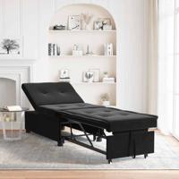 Slaapbank Zwart 67 x 194 x 38 cm Fluweel