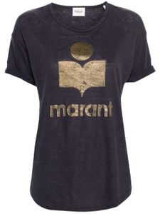 MARANT ÉTOILE t-shirt Koldi en lin à logo imprimé - Bleu