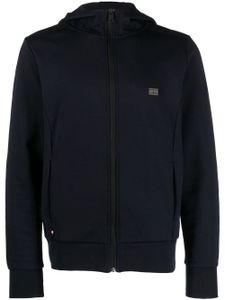 Tommy Hilfiger hoodie zippé à logo imprimé - Bleu