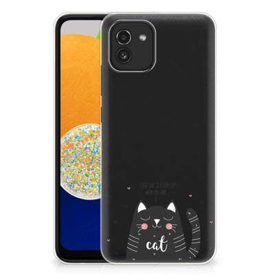 Samsung Galaxy A03 Telefoonhoesje met Naam Cat Good Day Samsung Galaxy A03 Telefoonhoesje met Naam Cat Good Day