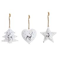 Kerst Decoratie Set DKD Home Decor Metaal (12 x 12 x 3 cm) (3 Stuks)