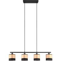 LED Hanglamp - Trion Lazo - E14 Fitting - 4-lichts - Rechthoek - Mat Zwart - Metaal - thumbnail