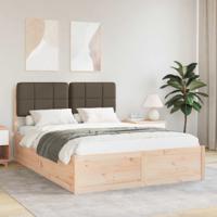 Bedframe met Gevoerd Hoofdgedeelte Taupe 135 x 190 cm