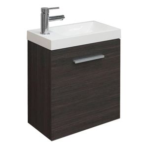 Xellanz Zenti fonteinkast met mineraalmarmer wastafel 50x25x55 cm grijs houtnerf