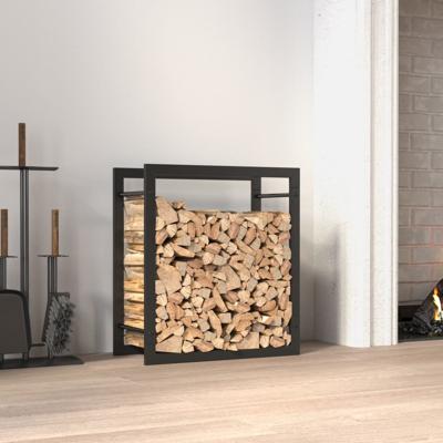 VidaXL Haardhoutrek 50x28x56 cm staal matzwart