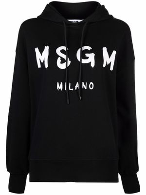 MSGM hoodie à logo imprimé - Noir