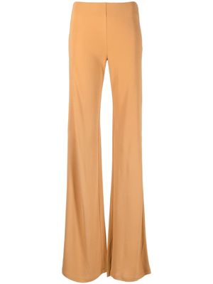 Alberta Ferretti pantalon évasé à taille haute - Marron