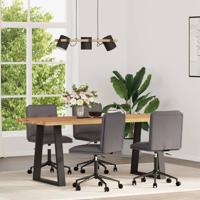 Eetkamerstoelen 4 st kunstleer grijs