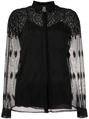 Fabiana Filippi chemise à détails en dentelle - Noir