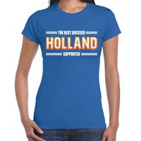 Oranje / Holland Supporter t-shirt blauw voor dames