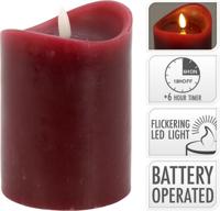 Led Candle 90X125 mm Dark Red - Nampook