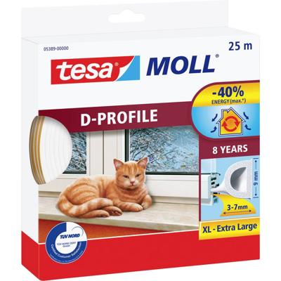 tesa D-Profil 05389-00000-00 Afdichtingstape tesamoll Wit (l x b) 25 m x 9 mm 25 m