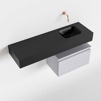 Toiletmeubel Mondiaz Andor | 100 cm | Meubelkleur Cale | Lex vrijhangend wastafel Urban Rechts | Zonder kraangat