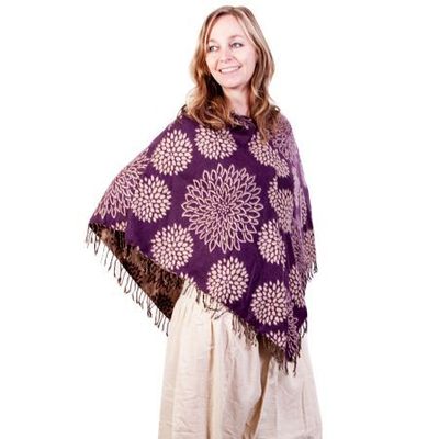 Poncho met capuchon paars - Patipada - M Poncho met capuchon paars - Patipada - M