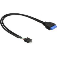DeLOCK USB 3.0 19 pin - USB 2.0 8 pin 45cm USB-kabel 0,45 m 2.0/3.2 Gen 1 (3.1 Gen 1) Zwart - thumbnail