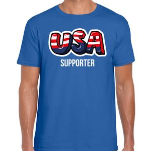 Blauw t-shirt usa / Amerika supporter EK/ WK voor heren