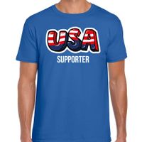 Blauw t-shirt usa / Amerika supporter EK/ WK voor heren - thumbnail