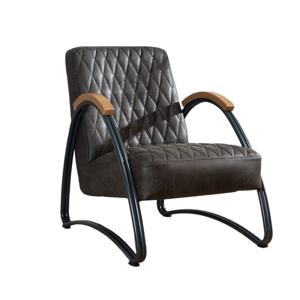 Bronx71 Industriële fauteuil Ivy eco-leer antraciet.