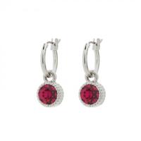 Biba Hang Oorbellen Zilver met Swarovski Steentje Fuchsia Biba Hang Oorbellen Zilver met Swarovski Steentje Fuchsia