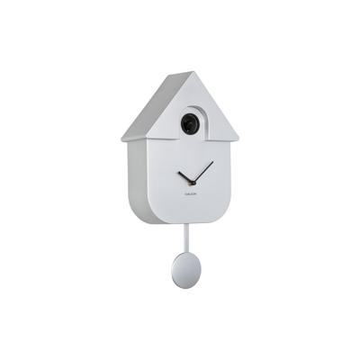Wandklok Modern Koekoek Metallic Grijs