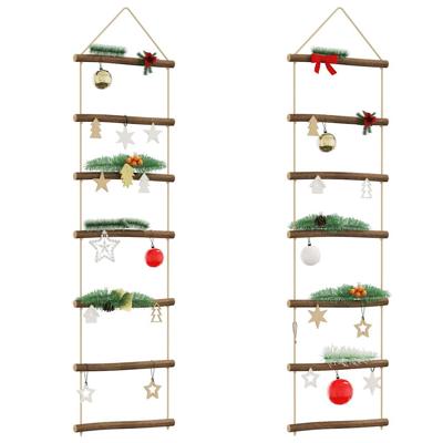VidaXL Wanddecoraties laddervormig 2 st 30x100 cm naturel tak
