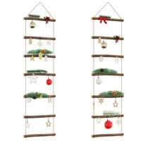 VidaXL Wanddecoraties laddervormig 2 st 30x100 cm naturel tak