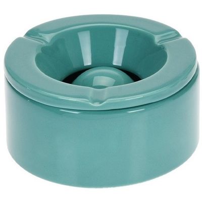 Petrol groene storm/terras asbak 12 cm