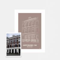 Persoonlijke illustratie met kleur A4 Staand Zonder Lijst Taupe