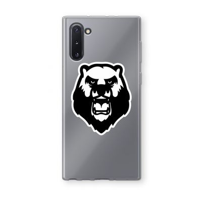 Angry Bear (white): Samsung Galaxy Note 10 Transparant Hoesje
