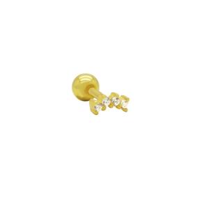 Karma Piercing Zirconia Bow | Goud