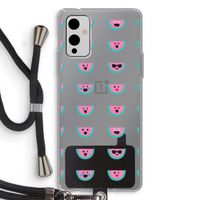 Smiley watermeloenprint: OnePlus 9 Transparant Hoesje met koord